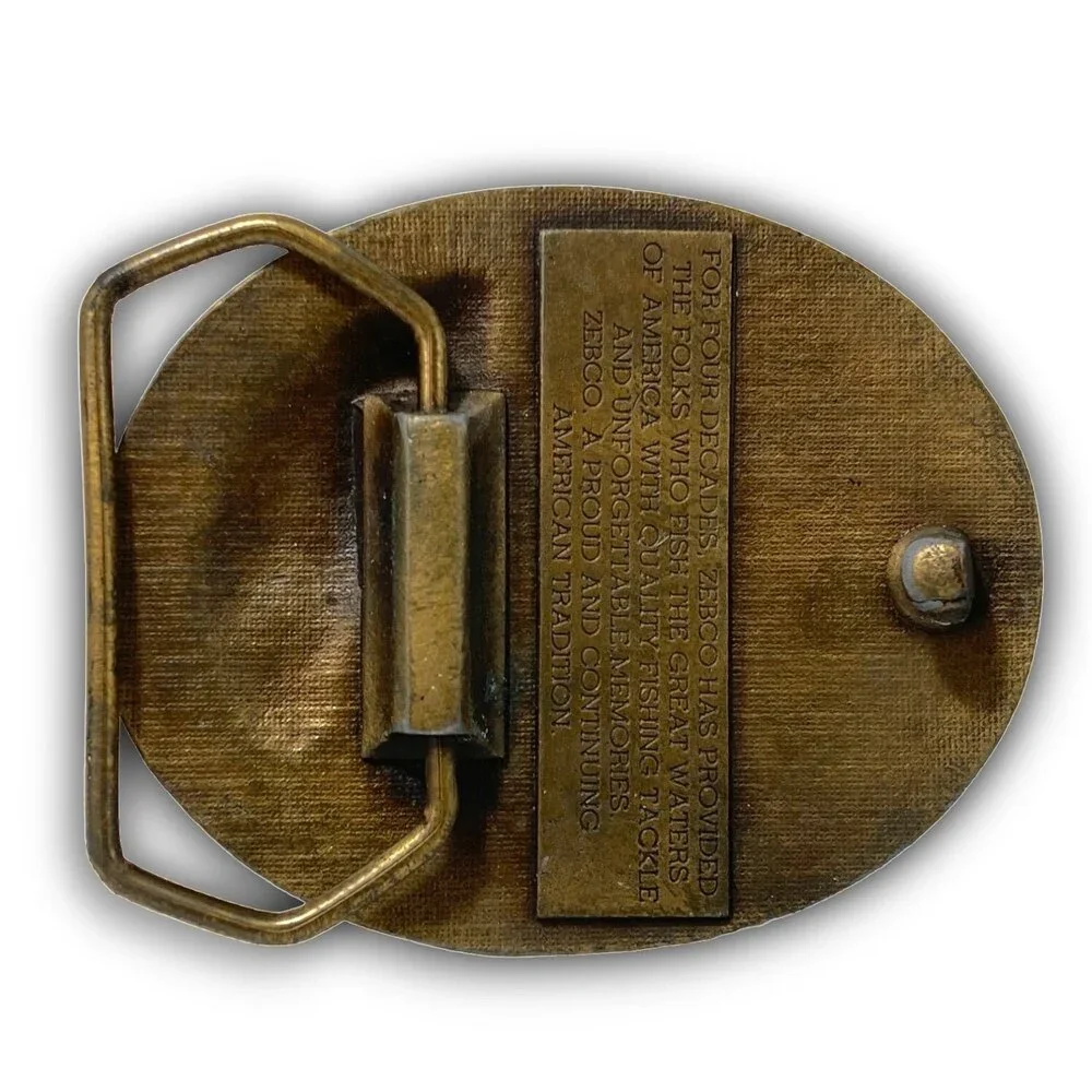 Belt Buckle 1989 Vintage 40th Anniversary ZEBCO Bass Fishing Tackle Fish Fishing